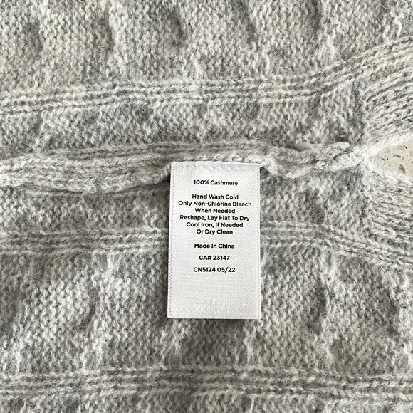 100% Cashmere Well With Cardigan Gray Open Front Oversized M - Picture 8 of 16